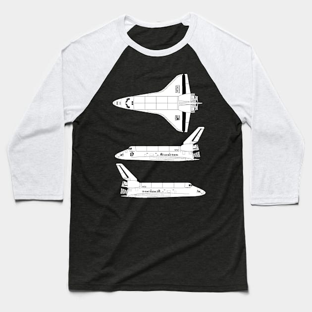 Space Shuttle Baseball T-Shirt by euglenii